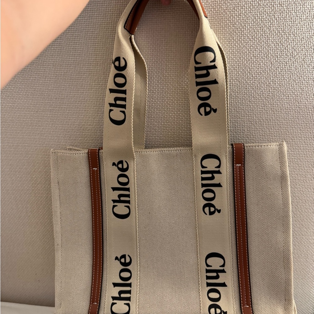 Beige Canvas Tote Bag